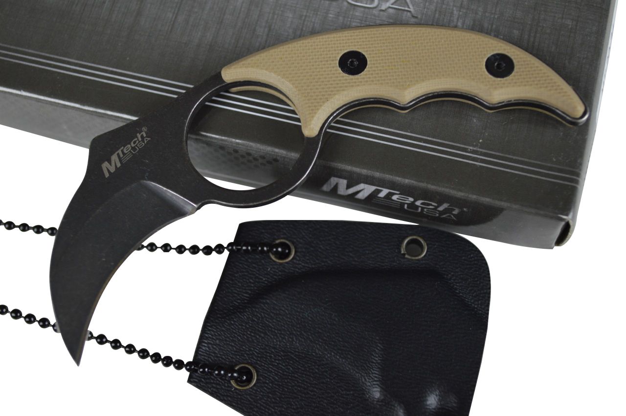 MTech G10 Tactical EDC Karambit Claw Fixed Blade Neck Knife w/ Kydex