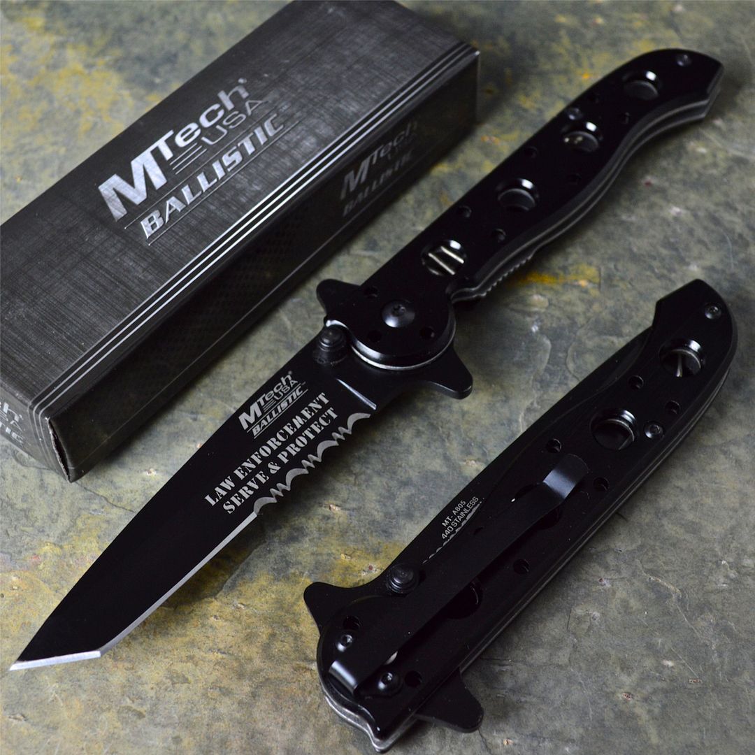 MTECH LAW ENFORCEMENT Tactical Tanto SPRING ASSISTED Open Folding