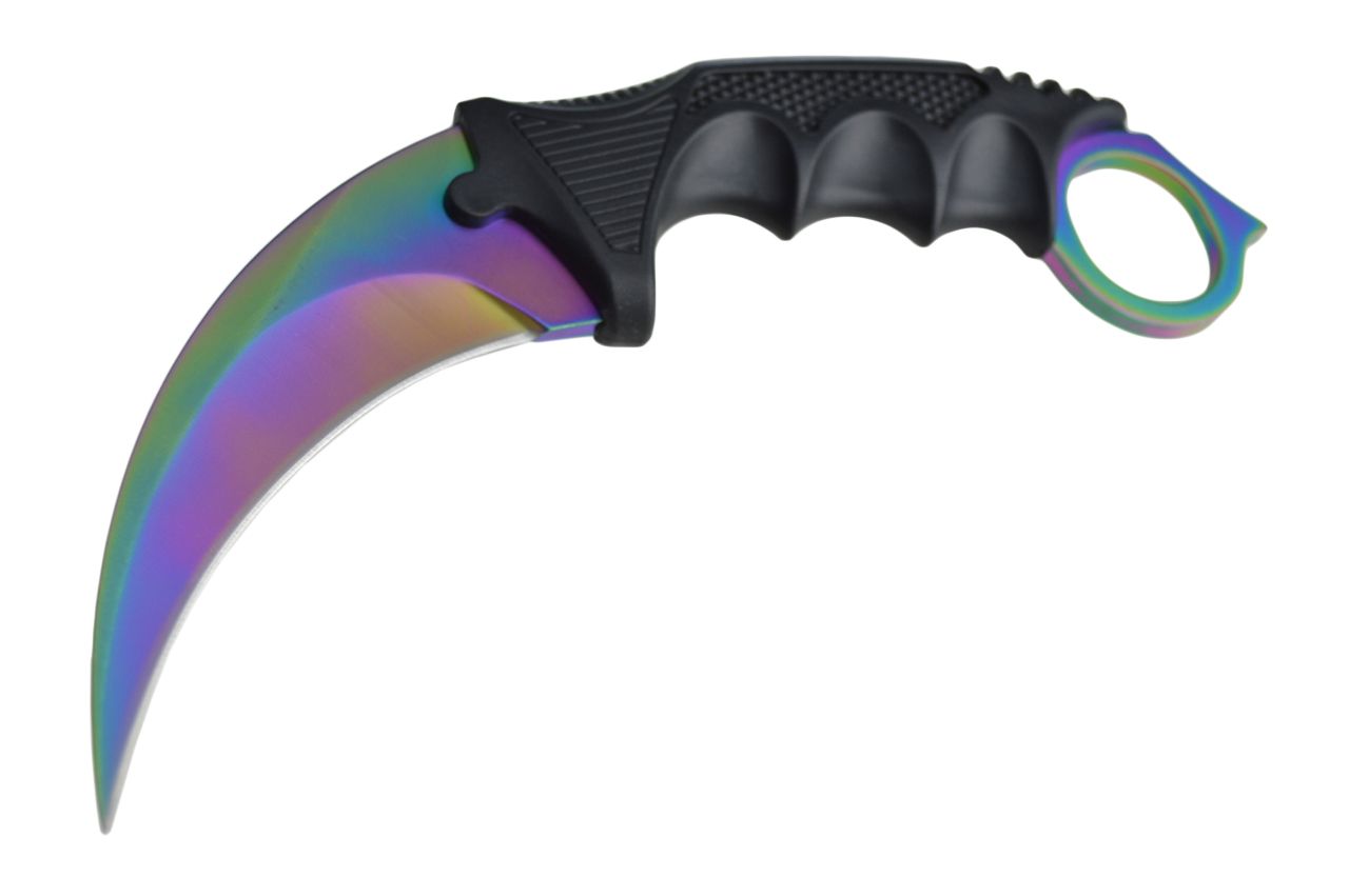 Tactical Combat Karambit Neck Knife Survival Hunting Bowie Fixed Blade 