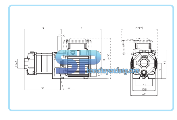 Cấu tạo của Bơm ly tâm trục ngang đa tầng cánh Saer OP40R/7 2.2kW bom-ly-tam-truc-ngang-da-tang-canh-Saer-OP40R/7-2.2kW-02