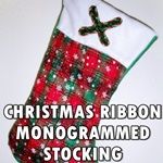 Tinsel and Ribbon Monogrammed Stocking