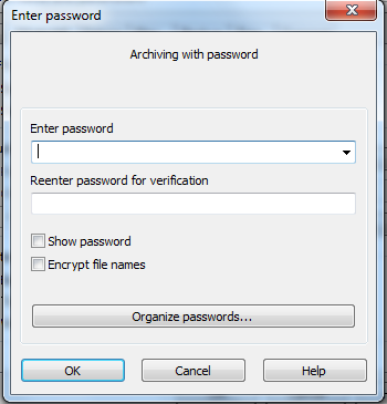 enter password winrar