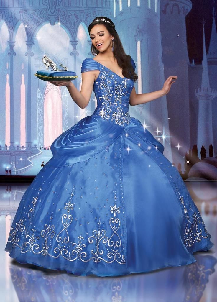 Blue Crystal Cinderella Girls Quinceanera Dress Princess Prom Party Ball Gown Ebay 0727