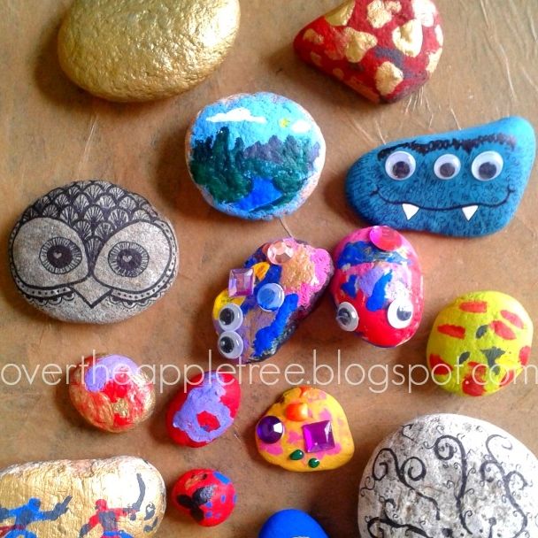 Kid's activity, painted rocks