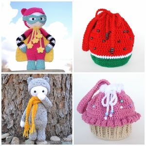 Crochet Dolls and purses by Over The Apple Tree