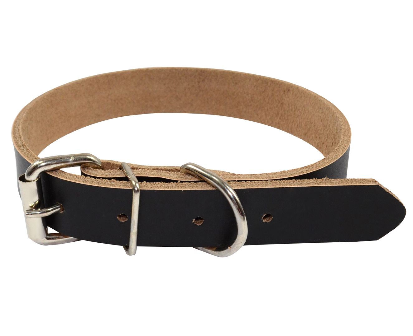 New Classic Plain Black Real Leather Dog Collar Plain Dog ...