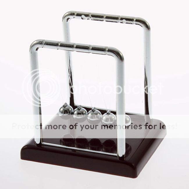 Fun Steel Balance Ball Physics Science Desk Toy Accessory Gift Black or Silver